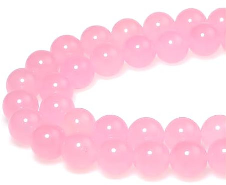Stone Beads 4mm Rose Red Quartz Pink Jade with Holes Round Gemstone Loose Beads for Jewellery Making Bracelet Necklace Ring Craft Supplies