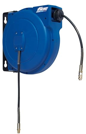 FIAC Avvolgitubo Automatico 2252/1, Tubo in PU da 10 metri, Avvolgitubo con Alloggiamento Girevole a 180°, pressione massima 12 bar