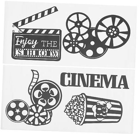 OSALADI 1 Satz Wandaufkleber Pvc-Kino-Wandaufkleber Wanddekoration FüR Theaterzimmer Kino-Popcorn-Wandaufkleber Heimdekoration Im Kino Hausbedarf Selbstklebende Kino-Aufkleber Kinoraumdekoration