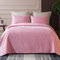 Whale Flotilla Tagesdecke Bettüberwurf 170x220 cm Bedspread mit 1 Kissenbezüge - Weiche und Leichte Steppdecke mit Geometrischem Muster für 4-Jahreszeiten, Rosa