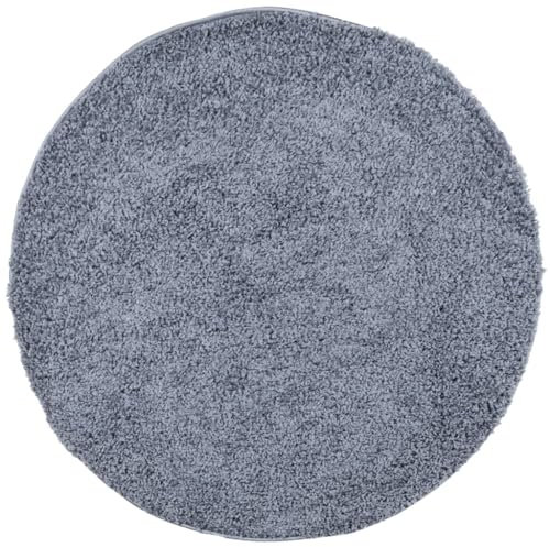 vidaXL Teppich, Wohnzimmerteppich Shaggy Hochflor Modern, Bodenteppich Langflor Flauschig, Pflegeleicht Teppich für Wohnzimmer Schlafzimmer, Blau Ø 280cm