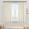 MRTREES Vorhänge Kurz Voile Gardinen Hellbeige Halbtransparent Stores Gardinen Vorhang Kräuselband für Wohnzimmer Schlafzimmer 145 x 132cm (H × B) 2er Set