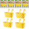 Lot de 4 pots de fleurs suspendus en métal avec trou de drainage - Avec double crochet amovible - Ovale - Pour décoration de jardin et balcon - Jaune