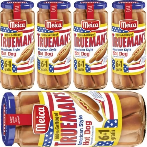 Meica Trueman's American Style Hot Dog 100% Geflügel Wurst 350 Gramm x 5 STÜCK