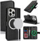 Zouzt Hülle für iPhone 13 Pro Max 6,7-Zoll für MagSafe, PU Leder Magnetisch Handyhülle 12 Pro Max Lederhülle Klapphülle mit Kartenhalter Standfunktion Flip Leather Wallet Cover (Schwarz)