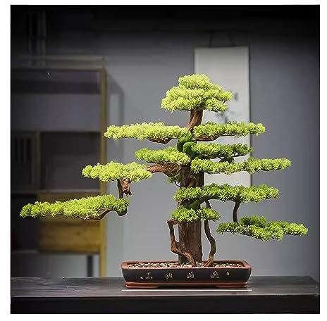 künstliche Bäume, die echt Aussehen, Künstlicher Bonsai im chinesischen Stil, einladende Kiefer, falsche Kieferndekoration, Glücksbaum, Landschaftsdekoration, künstliche Bäume und Pflanzen,künstliche