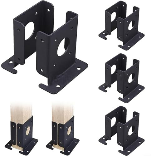 HOHOVYVY Lot de 4 supports de poteau pour pergola, kit de pergola, réglables en bois robuste, pour clôture, pergola, base