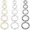 ATB-Foger 30 Stück O Ring aus Stahl metallring schlüsselringe Ring aus rostfreiem Stahl karabiner rund für Riemen Taschen Gürtel DIY Handwerk Schwarz，Silber, Gold（38,31.5,25.4,19,15.7mm）