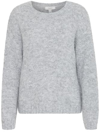 b.young BYMILLER Damen Strickpullover Grobstrick Pullover Rundhals Loose fit