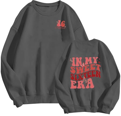 CCOOfhhc 2024 Sweatshirt mit Aufdruck vorne und hinten, Unisex Damen Bluse Elegant Sexy (Dark Gray, S)