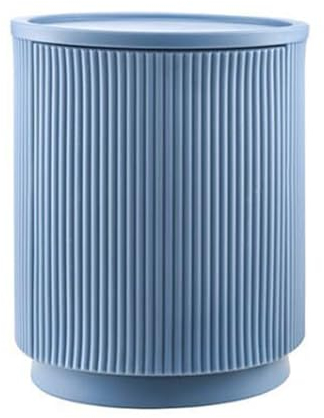 Moderner runder Beistelltisch mit Stauraum, minimalistisches Design, kleine Kommode für Schlafzimmer, Wohnzimmer, Kinderzimmer, einfacher Zugang, PE-Material (blau)