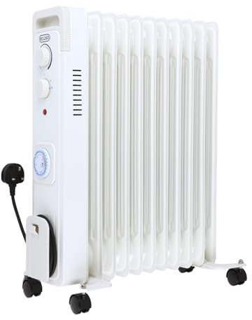ECOSO Finn 2500W White UK Plug WiFi Oil Filled Electric Radiator - 620mm x 240mm