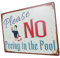 BEBEMOKO Pool Schild Outdoor Metall Pool Schild Für Schwimmbecken Outdoor Dekorativ