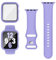 Raradev 3-in-1 per Cinturini Apple Watch 40mm con Custodia e Proteggi Schermo, Cinturino Sportivo in Silicone e Cover Protettiva con Vetro Temperato 9H per iWatch Serie 6/5/4/SE, Viola