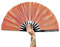 WONKIWEAR Fan, Folding Hand held, Luxury Holographic, Iridescent, Glitter, Large Strong Black Bamboo, Unisex for Raves, Festivals, Concerts, Drag Queen, Clack Fan, Gay Pride (Orange)