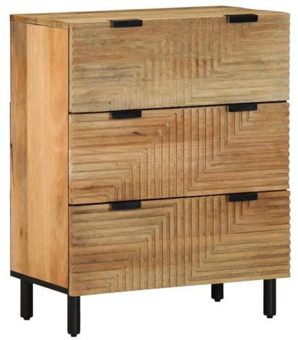 vidaXL Sideboard Braun 60x33x75 cm Massivholz Mango, Schrank, Aufbewahrungsschrank, Beistellschrank, Lagerschrank, Highboard, Home-Organizer