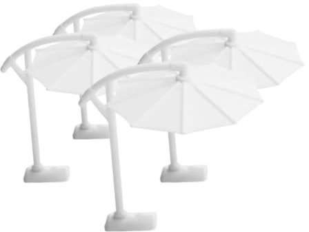 BESTonZON 4pcs Miniature Sunshade Parasol for Outdoor Garden Patio Diy Beach Scene High Realism Miniature Furniture