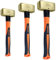 WEDO 3PCS 1000g+1500g+1800g Brass Hammer Set,Crack Hammer Set with Shock-Resistant Fiberglass Handle,One-time Die-Forged,Corrosion Resistant,DIN Standard