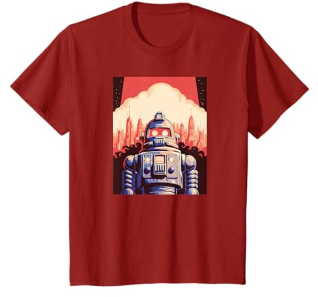 Classic Retro Robot Sci-Fi Movie Poster Artwork T-Shirt
