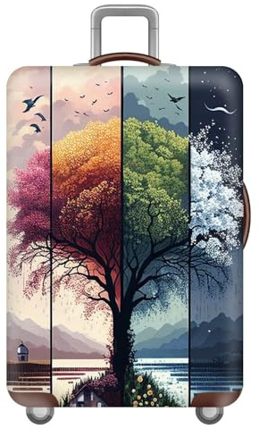 KofferschutzhüLle,Groß XL KofferhüLle,3D Blume Pflanze WüRfel Galaxy Druck Mode Luggage Cover,Elastisch, Anti-Kratzer,Koffer SchutzhüLle,FüR 18-32 Zoll GepäCkabdeckung (Buntes,S(18-21inch))