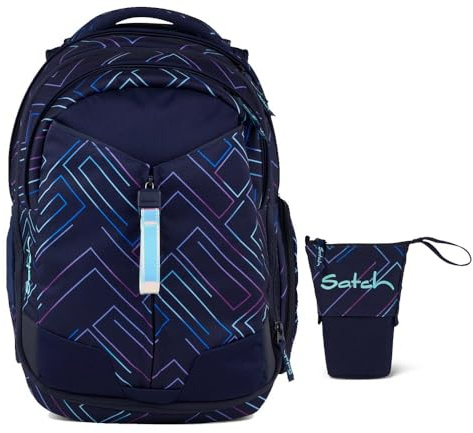 Satch Match Schulrucksack Set 2tlg. inkl. Pencil Slider (Purple Laser)