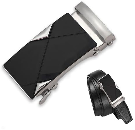 CALLYSONIC Gürtelschnalle Herren, Schwarz, Metall, 40mm, Automatik, Vielseitig, Perfekt für Jeans, Hosen, Shorts und formelle Hosen, Geschenkidee