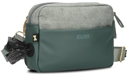 Zwei Hunde Leckerli Tasche Leo LEH50 im modernen Casual Look – Futterbeutel für Hundetraining & Gassi gehen, Kotbeutelspender, Verstellbarer Gurt als Bauchtasche & Crossbody Bag tragbar (Eucalyptus)