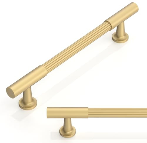 Talentedeco 10 Pack Brushed Gold Cabinet Pulls 5 Inch(128mm) Kitchen Cupboard Handles Cabinet Hardware for Drawer Pulls