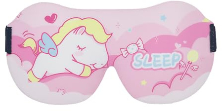 ALLY-MAGIC Schlafmaske Kinder Mädchen, Schlafmasken Einhorn, 3D Schlafbrille Kinder, Weiche Schlafmaske mit Verstellbares Kopfband, Schlafmasken für Reisen Nickerchen Camping E21-CHFETYZ