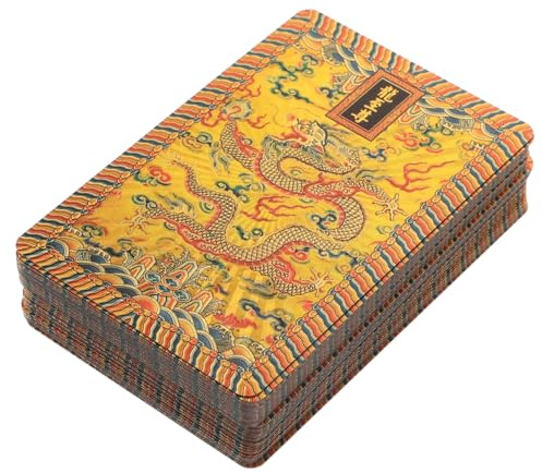 BESPORTBLE Goldene PVC Pokerkarten mit Drachenmotiv, 1 Pack, Partyszubehör