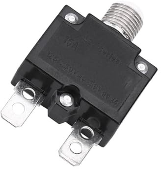 Julihai Disjoncteur Thermique à Réinitialisation Manuelle, 125-250 V AC/50 V DC, 20 A, Interrupteur à Bouton-poussoir (15A)