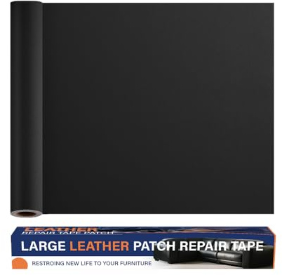 SZMMG Leder Reparatur Set Schwarz, Kunstleder Selbstklebend 40 x 200 cm, Schnellreparation, Kunstleder Reparaturset Flicken Aufkleber Patch für Autositze, Möbel, Sofaleder, Taschen