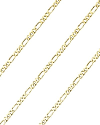 Shafiro Figarokette 585 Gelbgold 14K | 1.9mm breit 55cm lang | Herren Goldkette