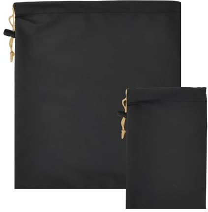 Hontaog 2 Pack Waterproof PU Headphone Storage Bags – Drawstring Case for Headphones, Earbuds, Chargers & Accessories, Portable Travel Pouch for Organized Storage – Sizes: 8.3x9.4 & 3.3x5.1 in
