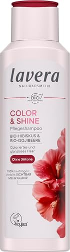 lavera Pflegeshampoo Color & Shine - ohne Silikone - für coloriertes & glanzloses Haar - verleiht Farbglanz - vegan - Naturkosmetik - 250ml
