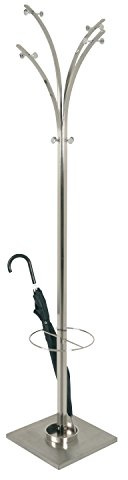 HAKU Hall-Tree Stainless Steel Look, Metal - Dim.: W 45 cm X H 187 cm X D 45 cm, Style: Modern