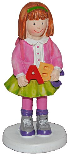 alles-meine.de GmbH 3-D Figur Mädchen mit Rucksack 9,5 cm - Tischdeko zur Einschulung Schuleinführung Schultüte Zuckertüte Schulanfang Deko