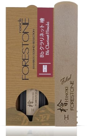 Forestone Hinoki Synthetic Clarinet Saxophone Reed with Calcium-Enriched Bamboo Fiber Blend - American Unfiled Cut for Expressive Tone & Lively Response - Long Lasting - Made in Japan Hard