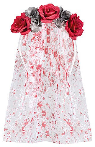 PARTY DISCOUNT NEU Haarreif Horrorbraut mit blutigem Schleier