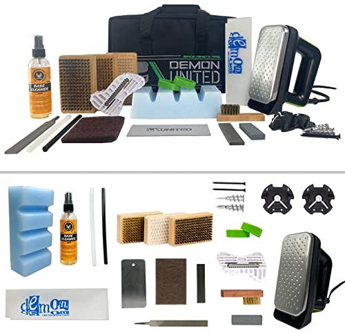 Demon Park Ranger Ski & Snowboard Tuning Kit with Iron, 1lb Wax Block, Base Cleaner & Snowboard Wall Mount Hanger