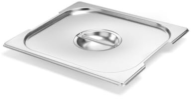 HENDI Gastronorm Deckel, mit Griffausparung, für Gastronormbehälter, Temperaturbeständig von -40° bis 300°C, Heissluftöfen-Kühl- und Tiefkühlschränken-Chafing Dishes, GN 2/3, 354x325mm, Edelstahl