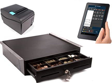 Mobiles Kassensystem für GASTRONOMIE: 7 Bedienerterminal, Bondrucker, Geldlade mit Montagehalterung/GdPDU GoDB TSE-Konform