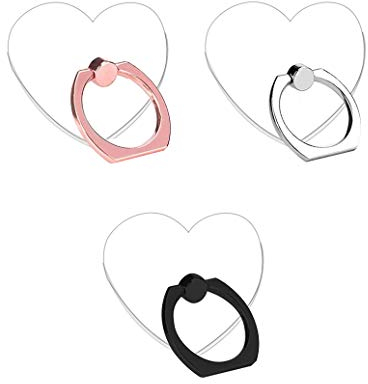 lenoup Transparenter Herz Handy Ring Smartphone Fingerhalterung,360 Drehung Klar Handyringhalterung Finger Handy Ringhalter