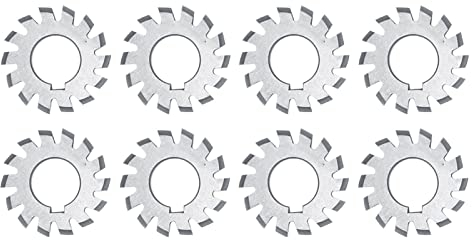 8Pcs Cortador Espiral De La Fresadora del Engranaje 1-8 Cortadores de Engranajes Involucionados Para Fresadora Acero de Alta Velocidad En Forma de Disco 20 ° Ángulo de Presión M1