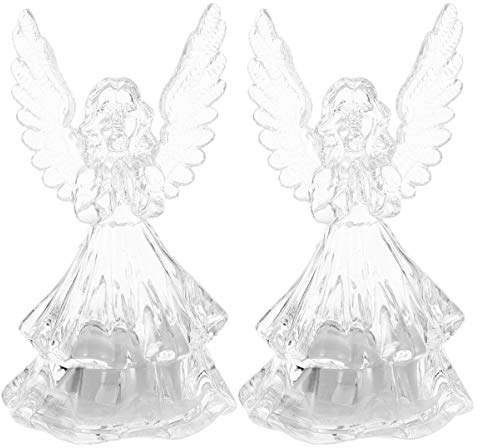 2 Stück Engel Nachtlicht Led Tischlampe Mit Buntes Transparentes Design Ideal Für Kinderzimmer Dekoration Und Geschenke Zu Weihnachten Oder Geburtstagsfeiern
