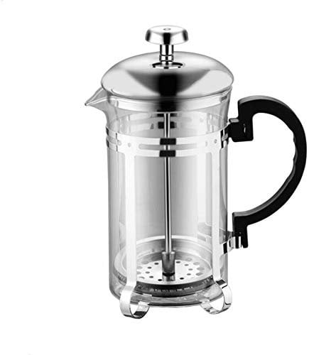 Lids Portable Cafetiere French Press Coffee Maker, Thickened Glass Coffee Press Pot, Heat Resistant Tea Cafetiere Kettle Filter Coffee Maker Pot for Home Office (600ml)