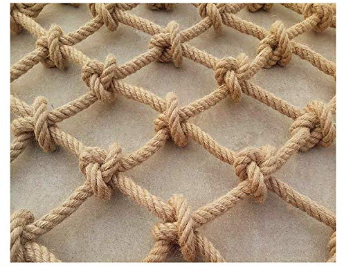 bandezid Kinder-Kletternetz, Hanfseil-Netz, Kletternetz, Kindersicherheitsnetz, Balkonschutz, Geländer, Treppenzaun, Drahtdurchmesser 14 mm, Loch 15 cm, Hanfseil 4 x 4 m