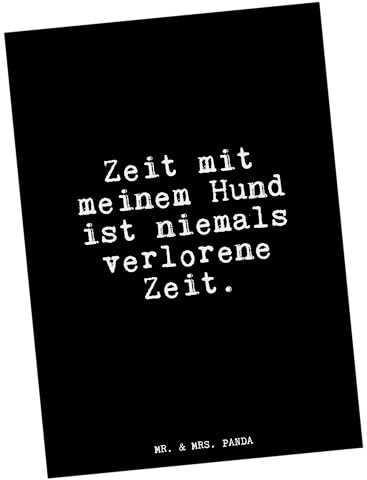 Mr. & Mrs. Panda Postkarte Zeit mit meinem Hund... - Geschenk, bildkarte, Liebe, Sprüche, Grußkarte, Glizer Spruch Weisheiten Zitate Lustig Weisheit Worte, Ansichtskarten, Herz, Tier, Postkarten, Hund