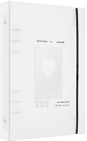 A5 6 Ringe Binder Kpop Photocard Binder 25 Blätter 200 Taschen 4 Zoll Fotoalbumhüllen in Loseblatt nachfüllbar Personal Scrapbook Card Kpop Flipchart Ringbuchordner Fotoalbenzubehör(White)