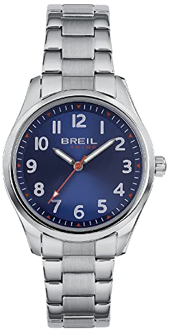 Breil Uhr Beginning Ziffernblatt BLAU Bewegung NUR Zeit Quartz e Bracelet Stahl Silber EW0622